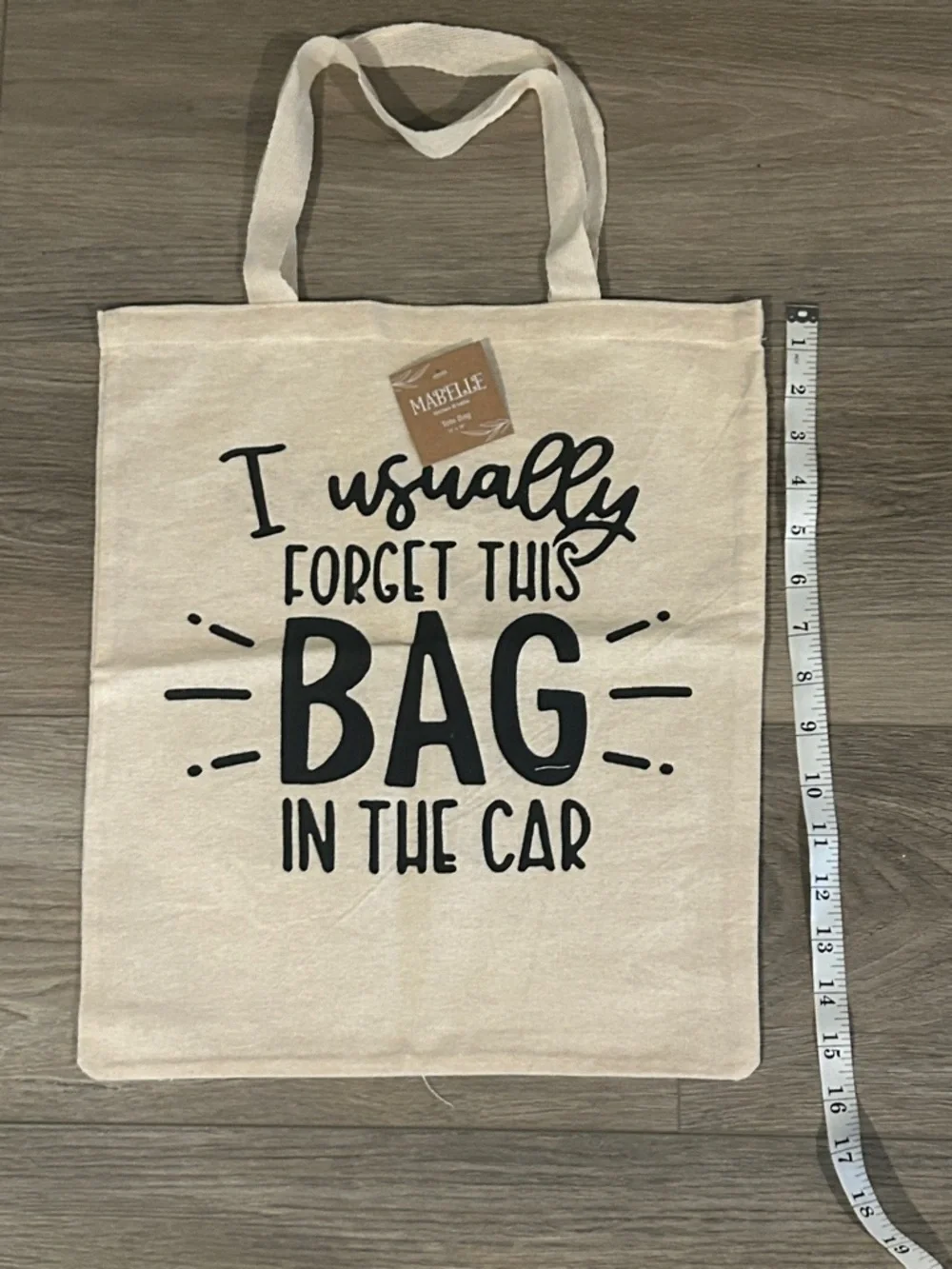 NWT Cream Canvas Tote with Black Slogan - Casual Everyday Bag